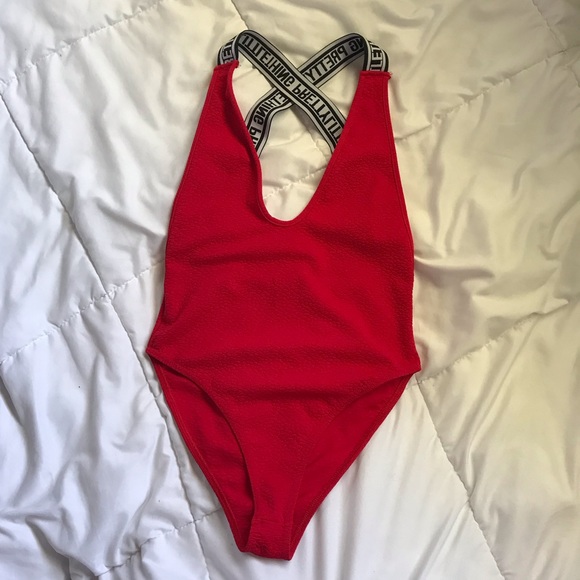 PrettyLittleThing Tops - Low Cut Bodysuit with Straps by PrettyLittleThing